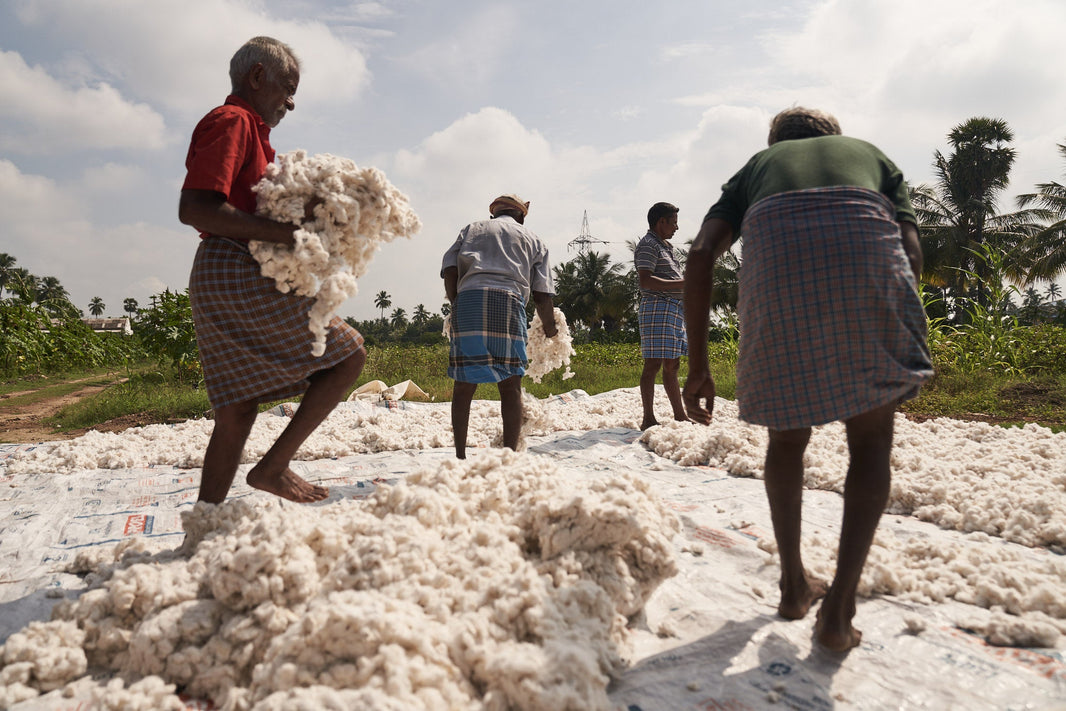 In conversation:<br> Fibershed founder Rebecca Burgess with<br>Ōshadi Collective co-founder Nishanth Chopra