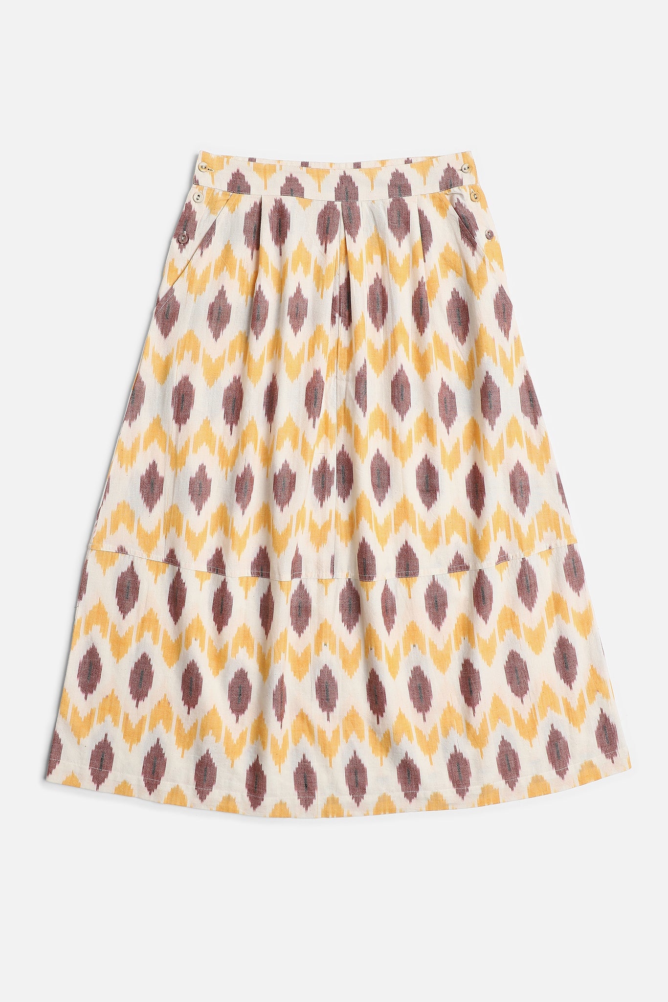 Pleated Sabi Skirt, in Movement Ikat
