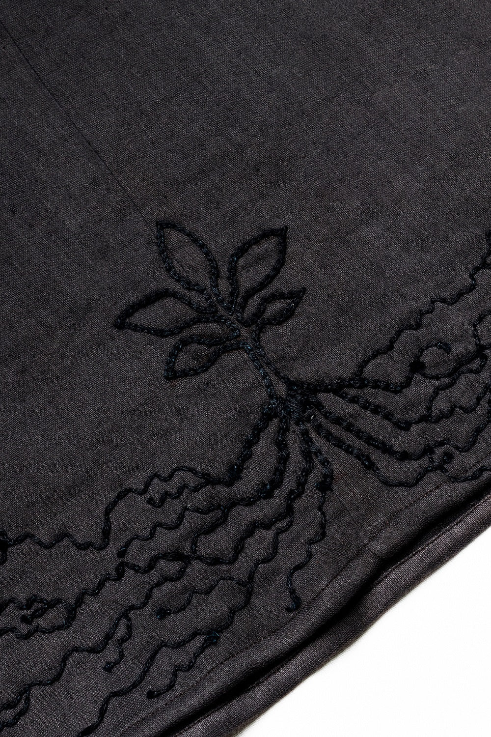 Hand-Embroidered Hammock Dress, in Black