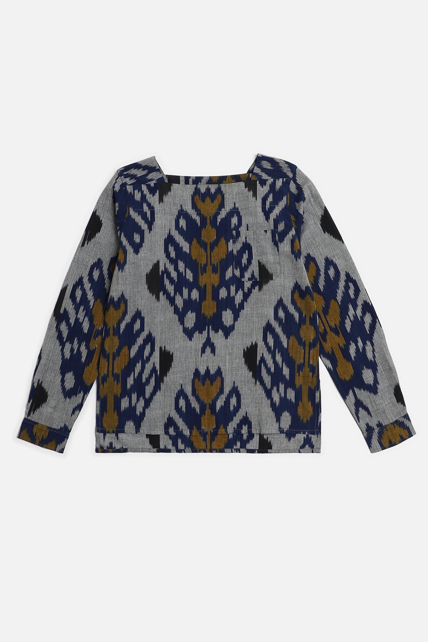 Boat Neck Top, in Mandragora Ikat