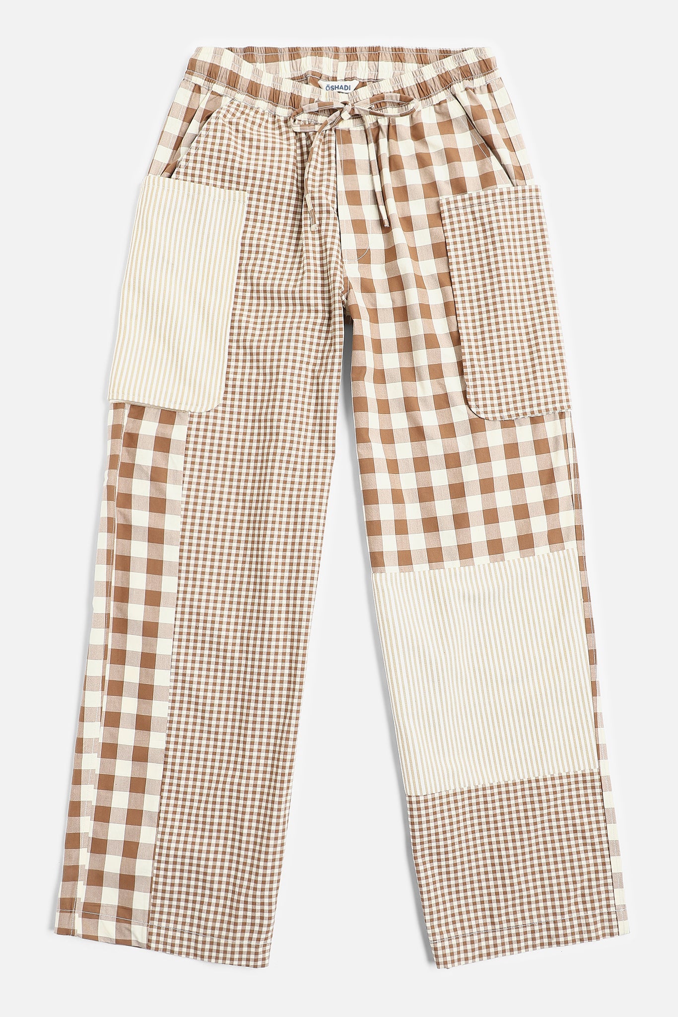 Mar Cargo Trousers, in Brown Gingham