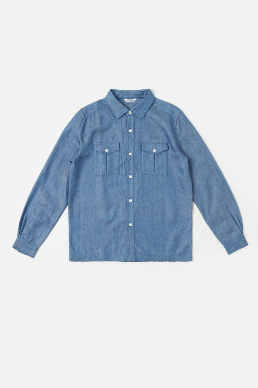 Farmer Shirt, in Hemp Indigo