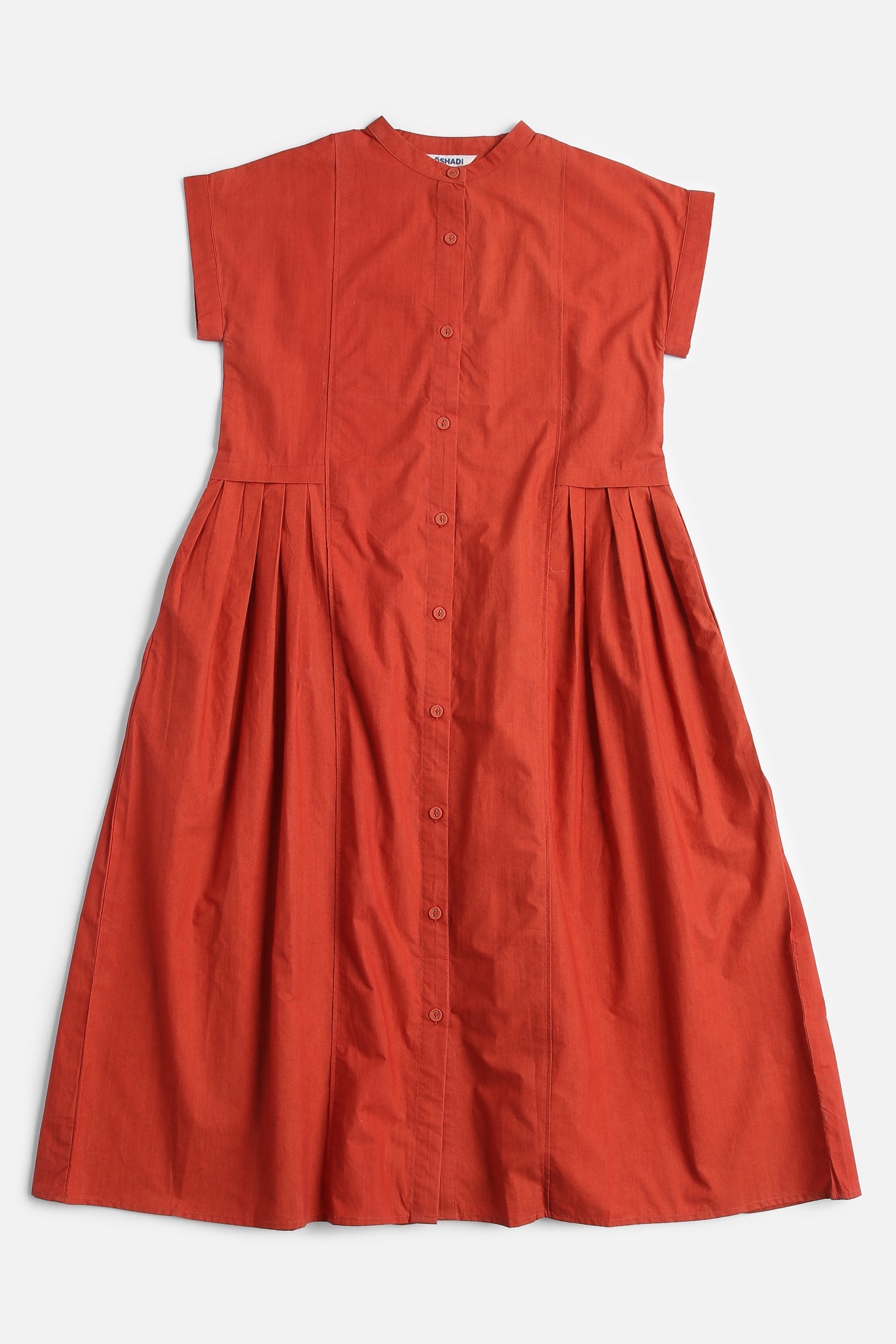 Suvana Pleated Skirt Dress, in Harissa