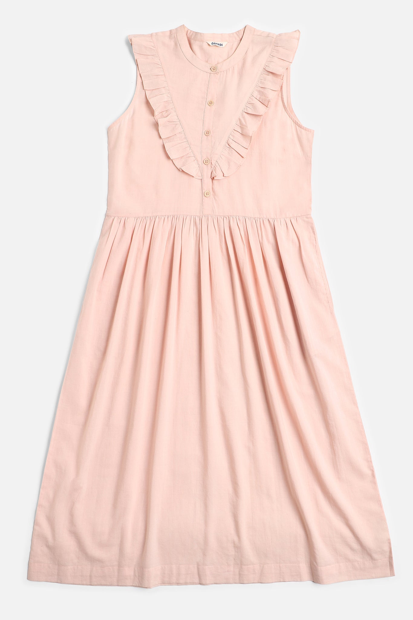 Ruffle Sleeveless Dress, in Plaster Rose