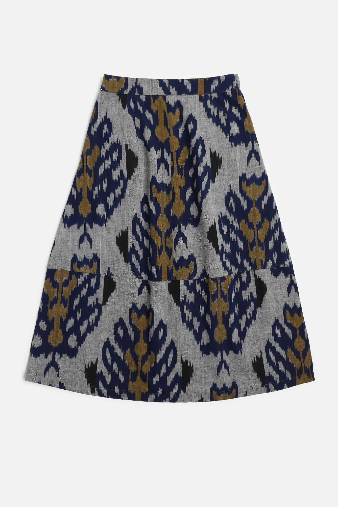 Pleated Sabi Skirt, in Mandragora Ikat