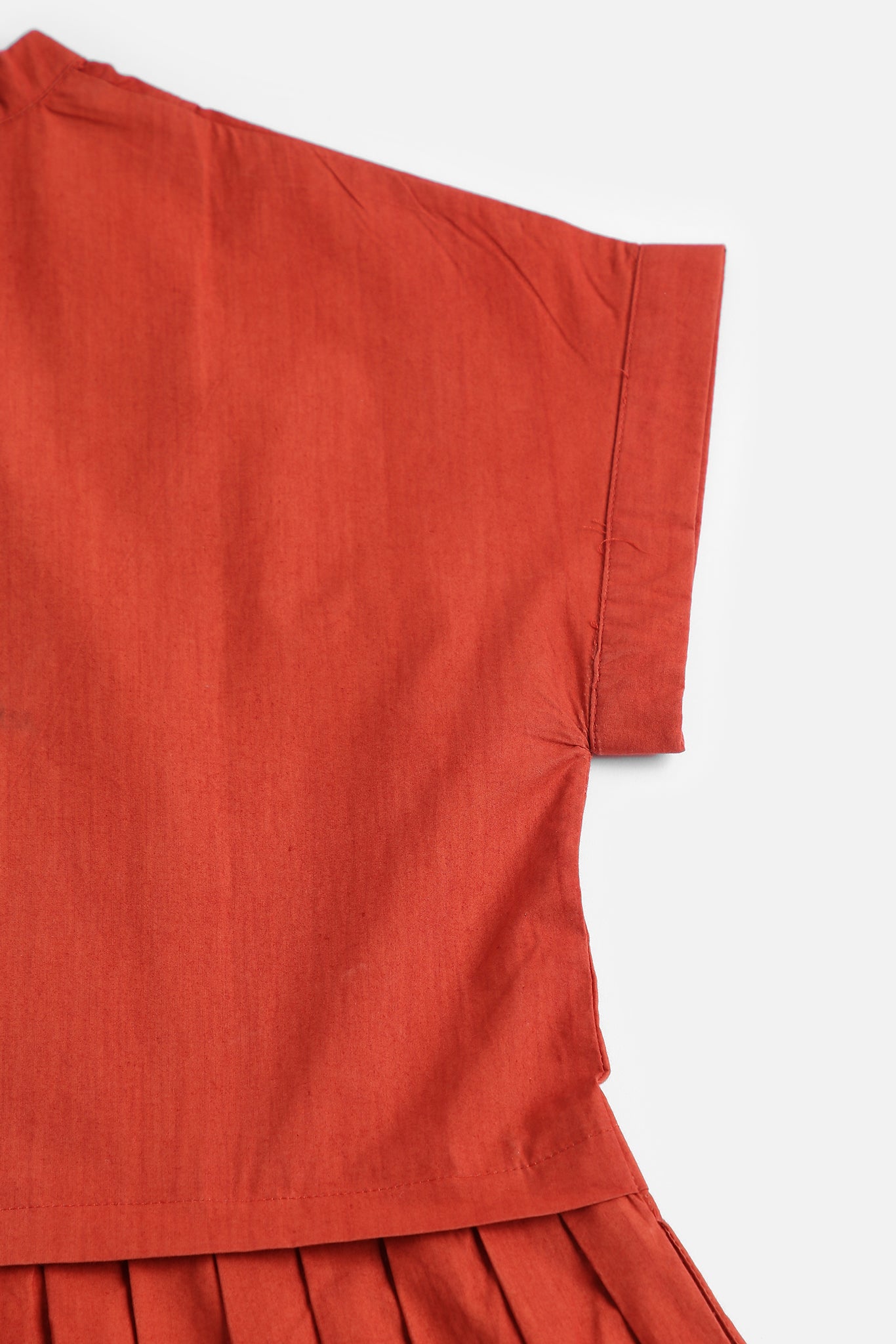 Suvana Pleated Skirt Dress, in Harissa