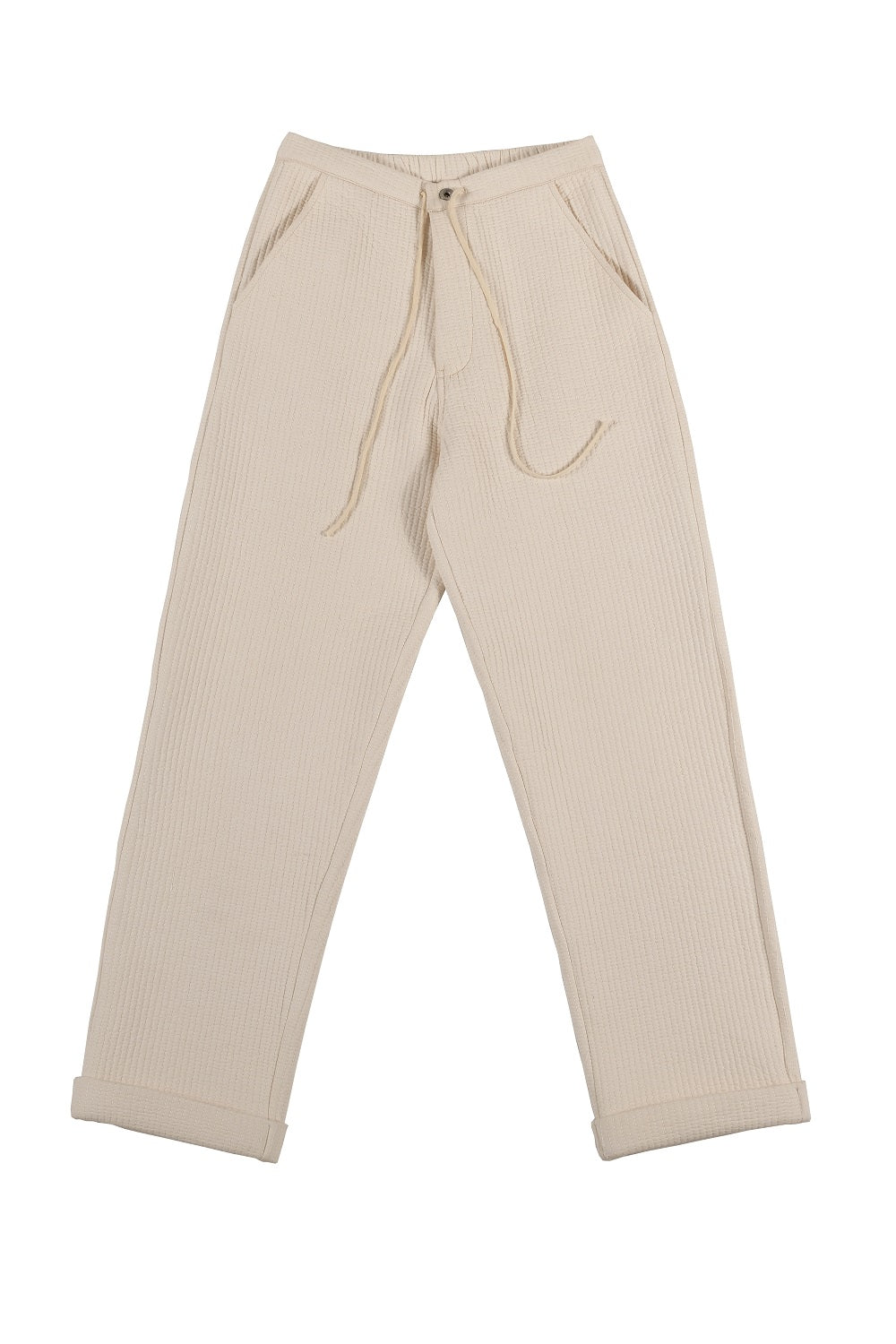 Quilted Ina Chinos, in Ecru