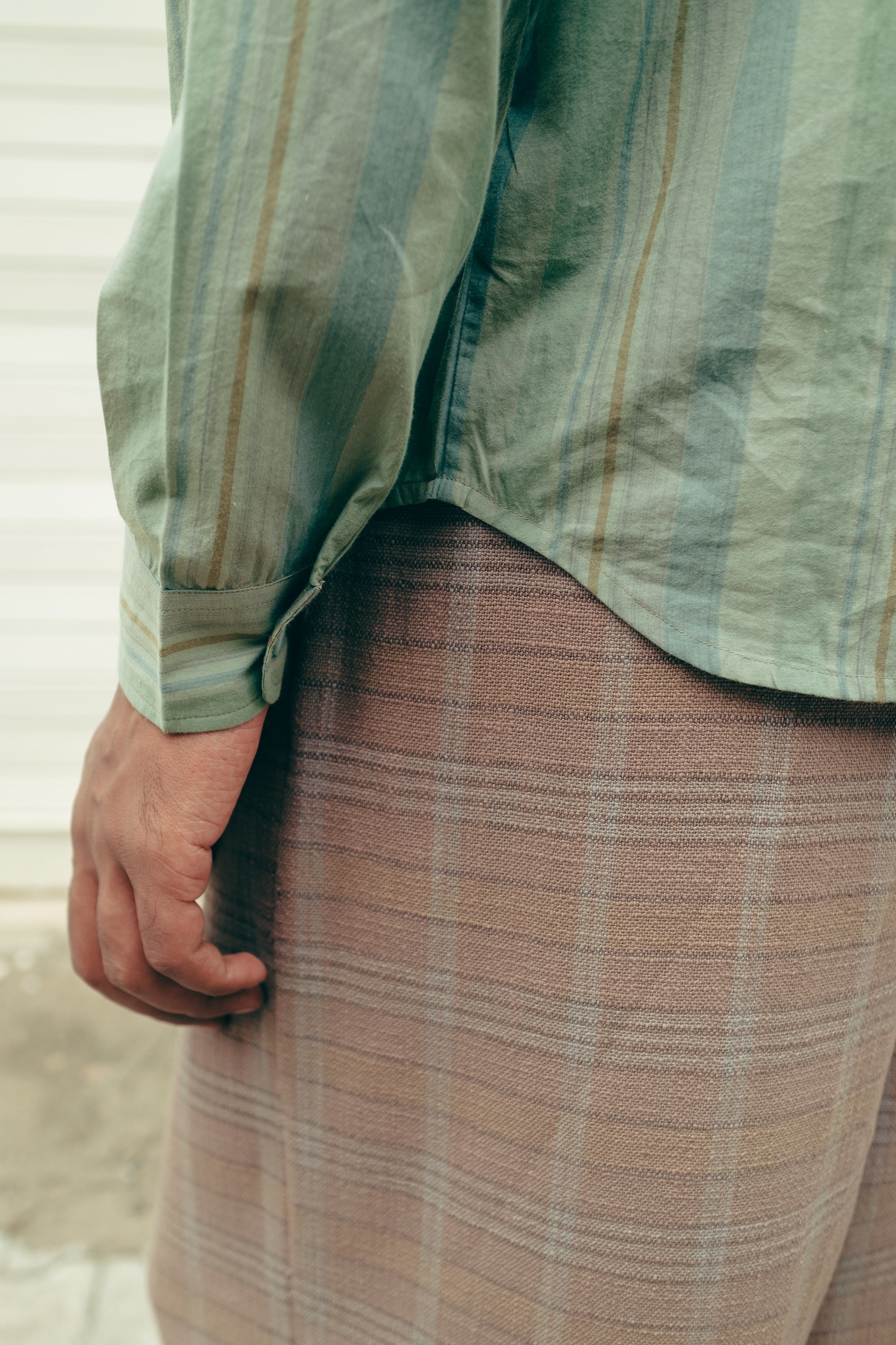 Single Pleat Pant, in Charcoal checks