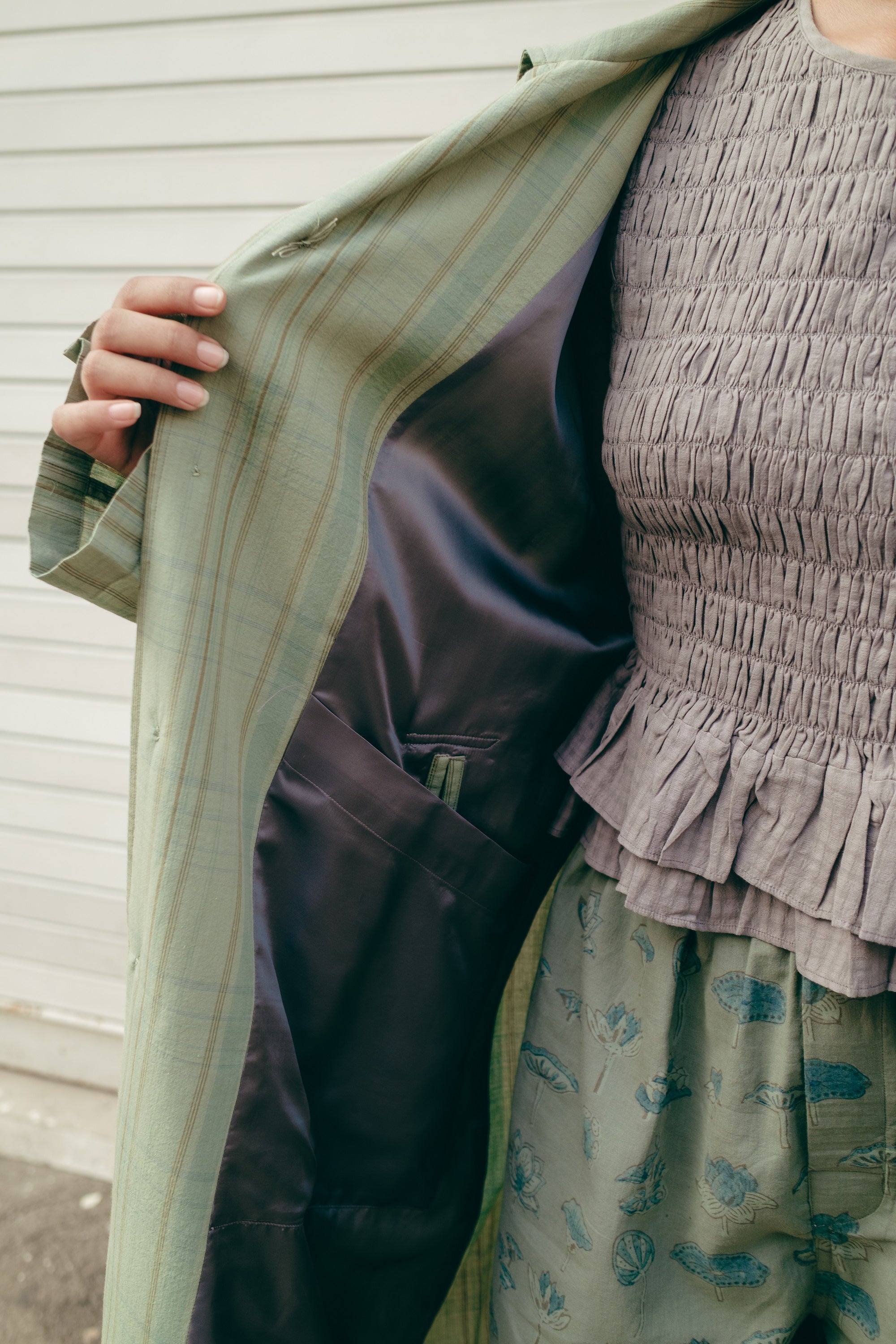Nain Coat, in Greenstone Plaid