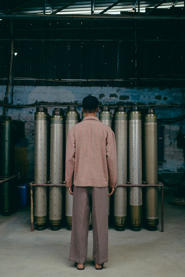 LS Vacay Shirt, in Apricot Checked