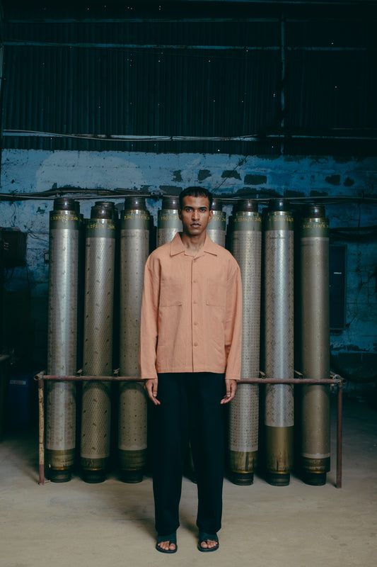 LS Vacay Shirt, in Apricot Stripe