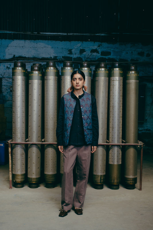 Quilted Vest, in Indigo