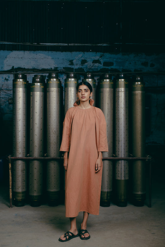 Hammock Dress, in Apricot Stripe