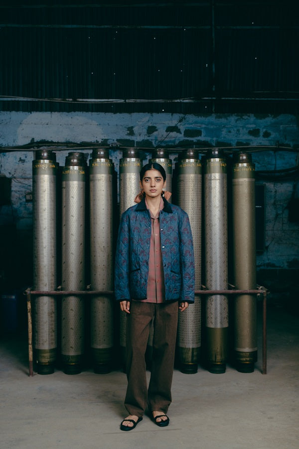 Quilted Jacket, in Indigo