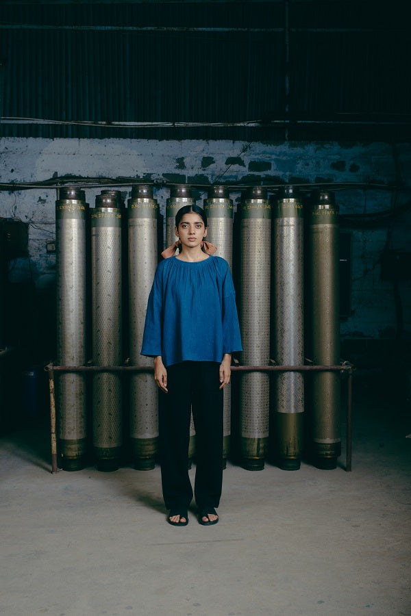 Hand-Embroidered Carpenter Pant, in Black