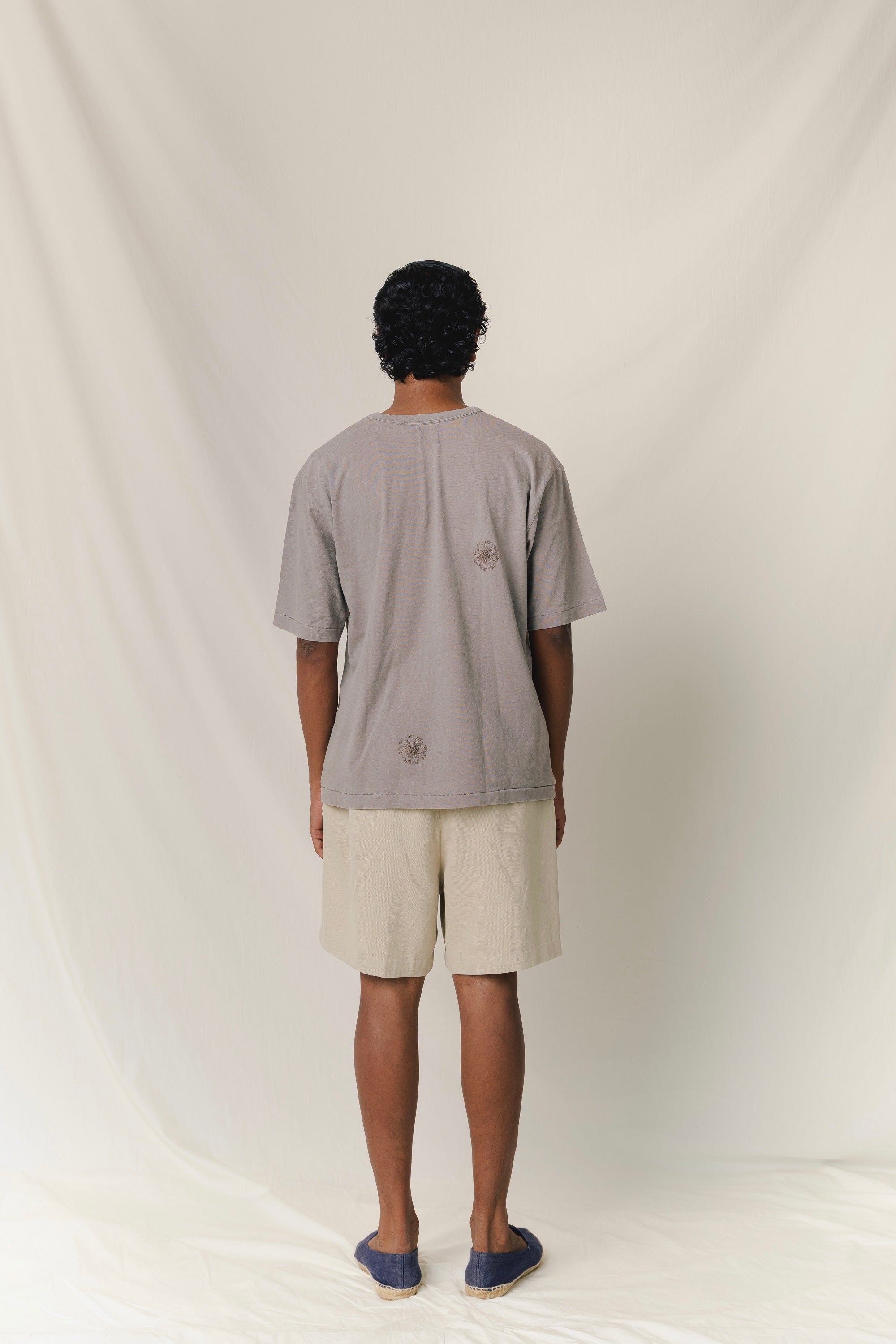 Embroidered Relax Tee, in Charcoal