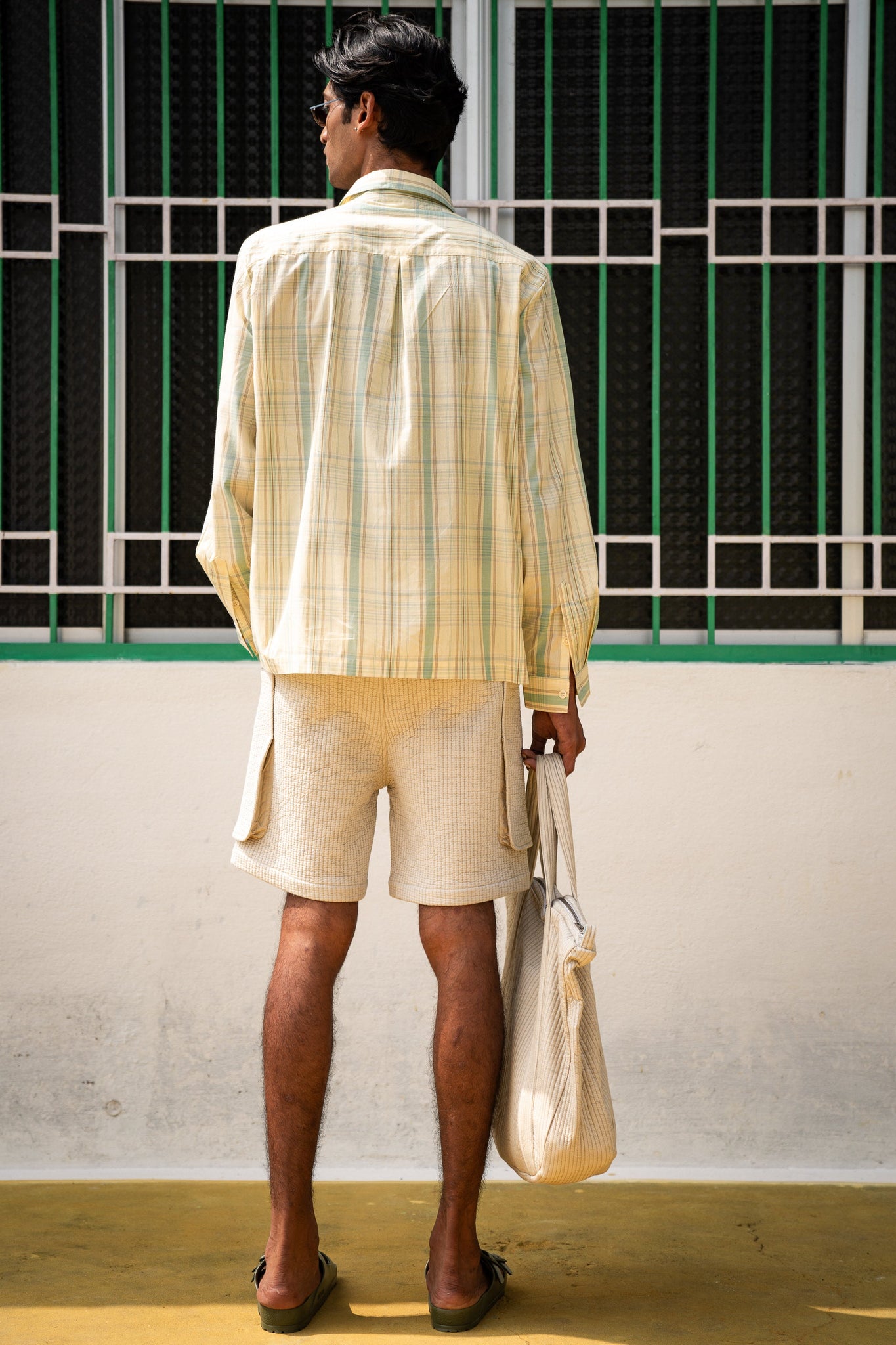 Quilted Mar Cargo Shorts, in Walnut