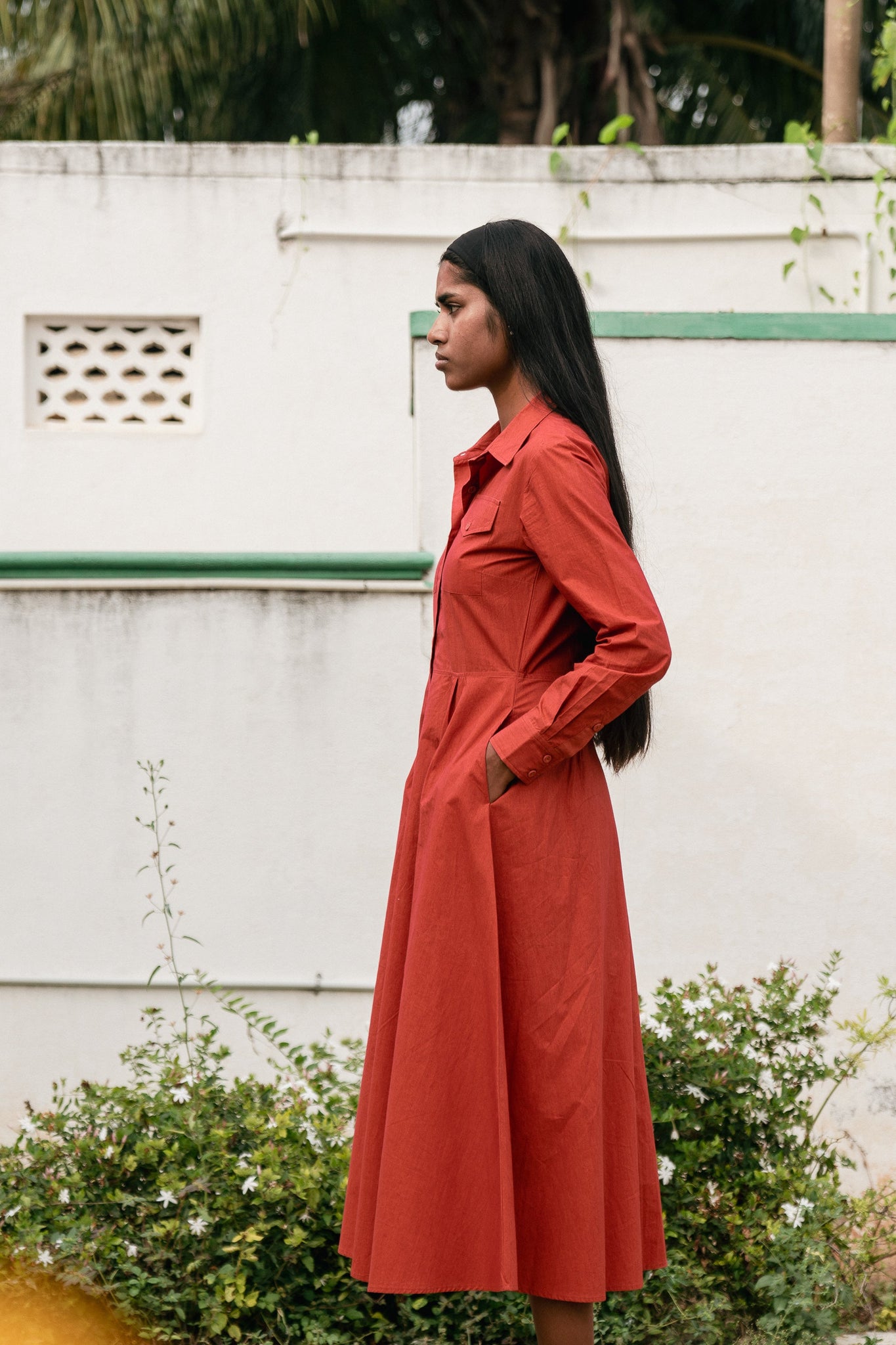 Virakh Shirt Dress, in Harissa