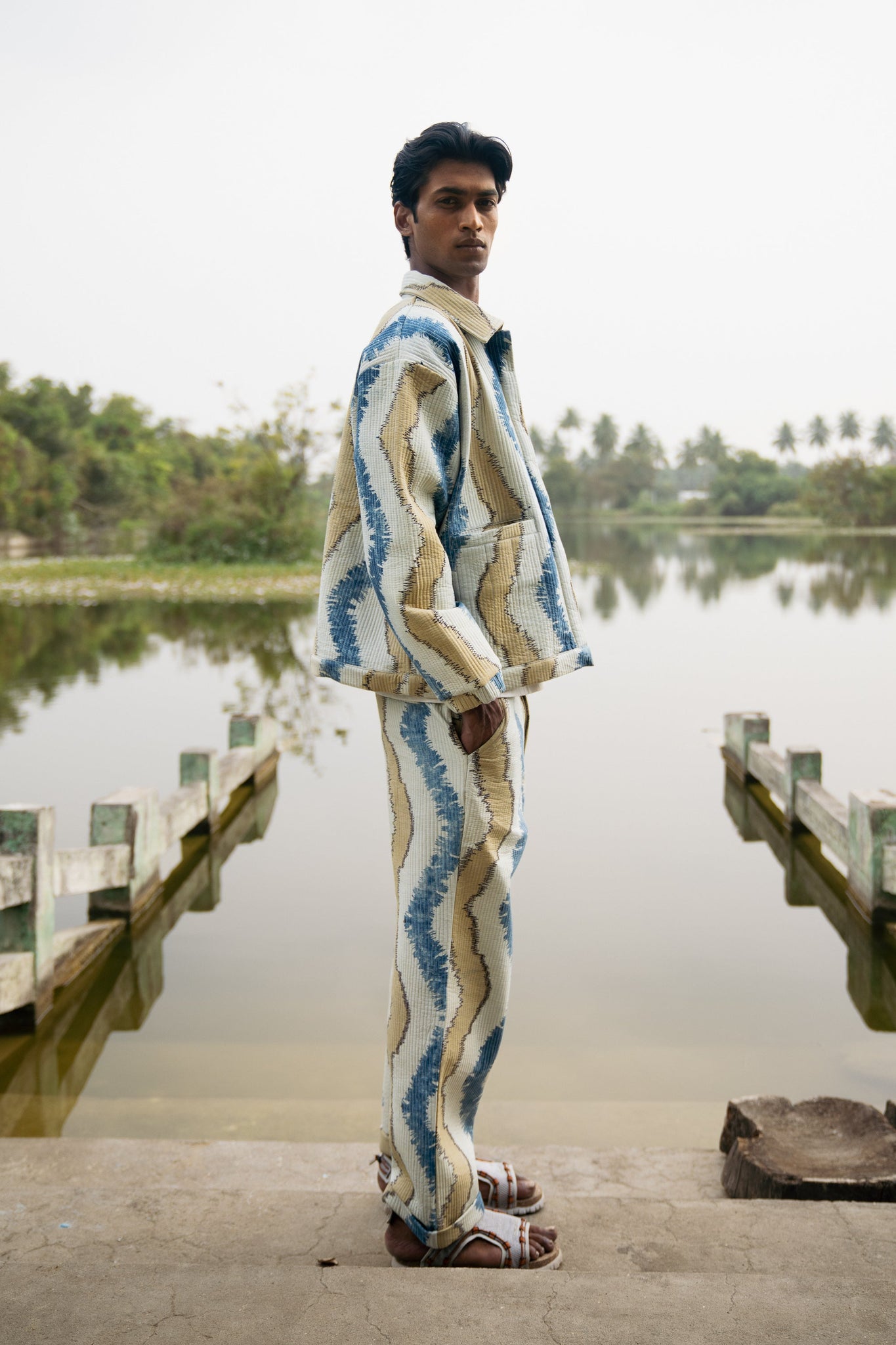 Quilted Ina Chinos, in Wave Desert