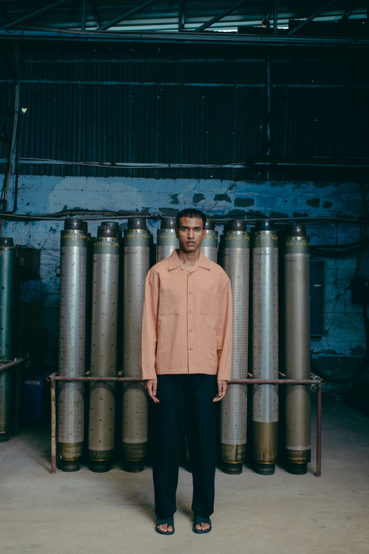 Hand-Embroidered Carpenter Pant, in Black