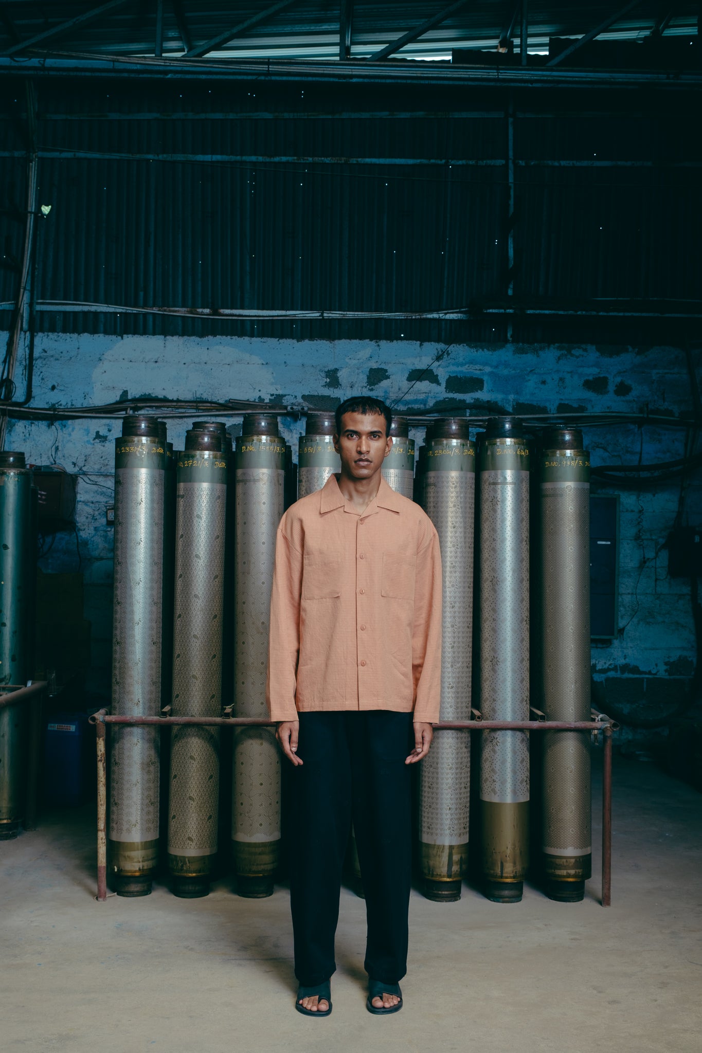 Hand-Embroidered Carpenter Pant, in Black