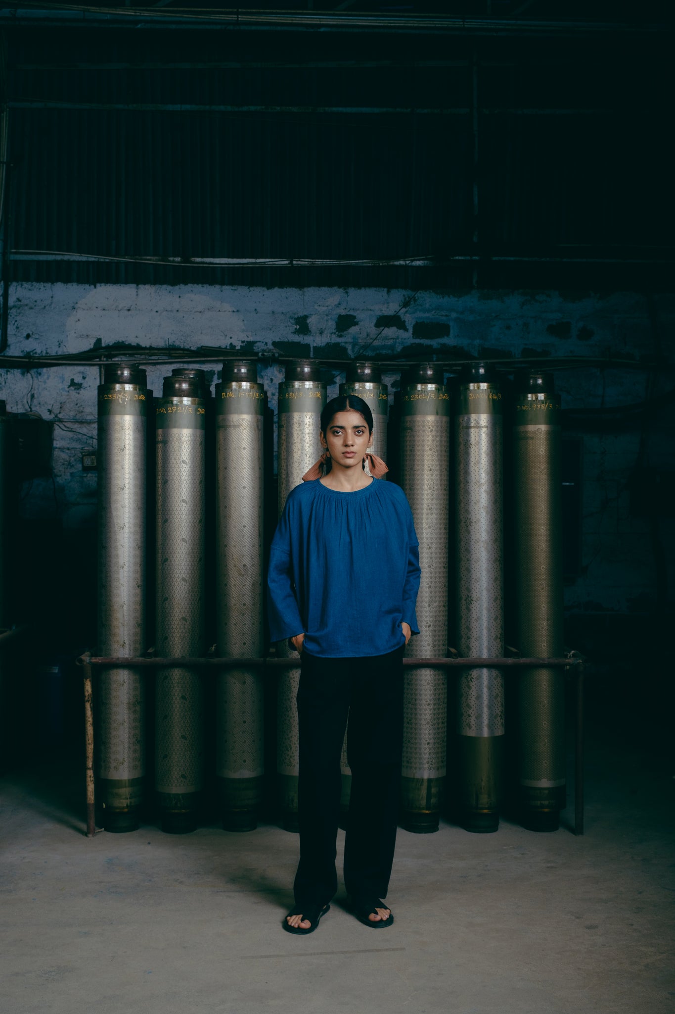 Hand-Embroidered Carpenter Pant, in Black