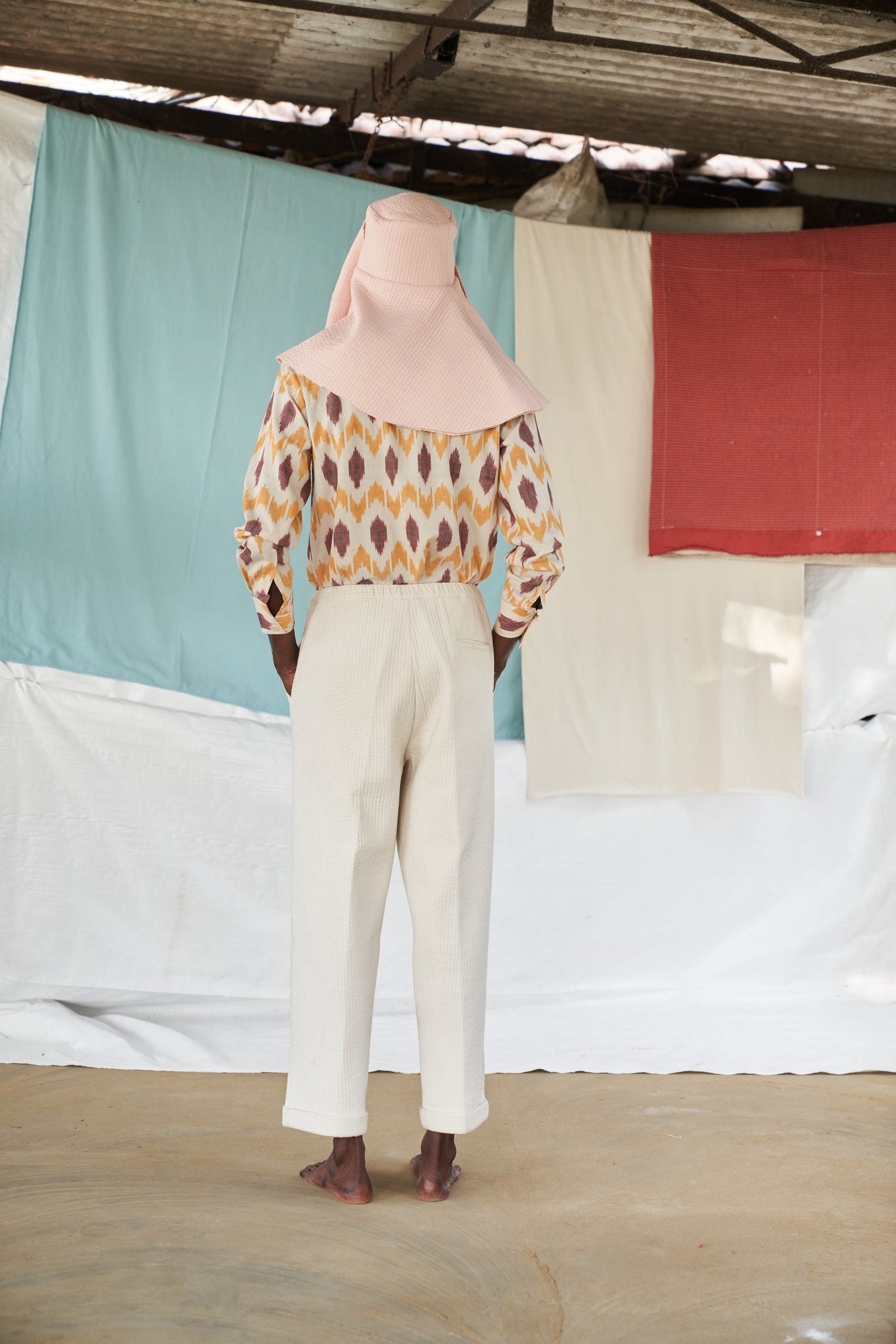 Quilted Ina Chinos, in Ecru