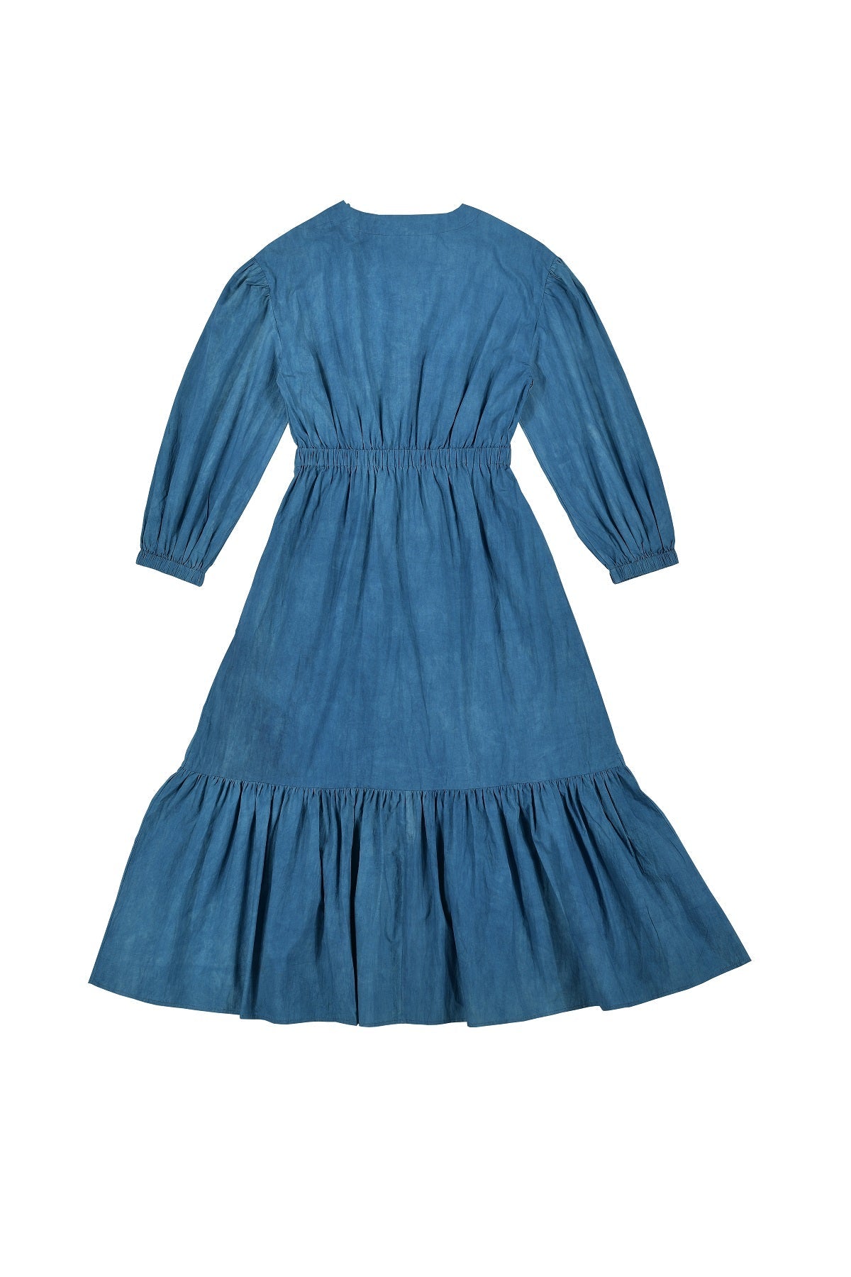 Lily Ruffle Dress, in Indigo